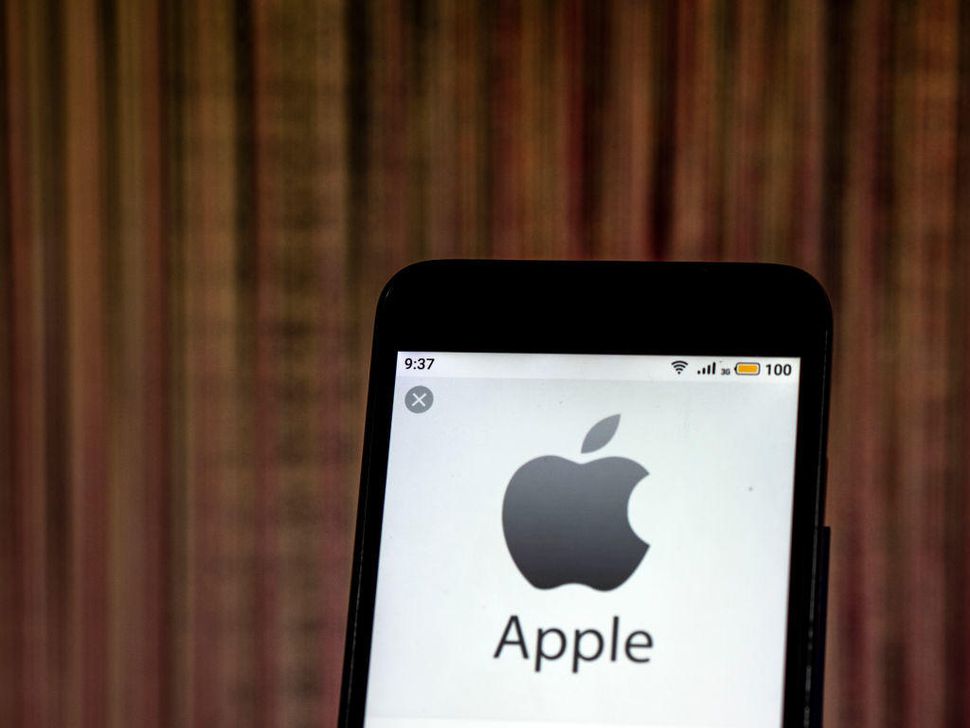 Apple Technology company logo seen displayed on a smart